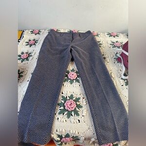 Ann Taylor Womens Pants Trouser Blue Navy Fish Scale Pattern